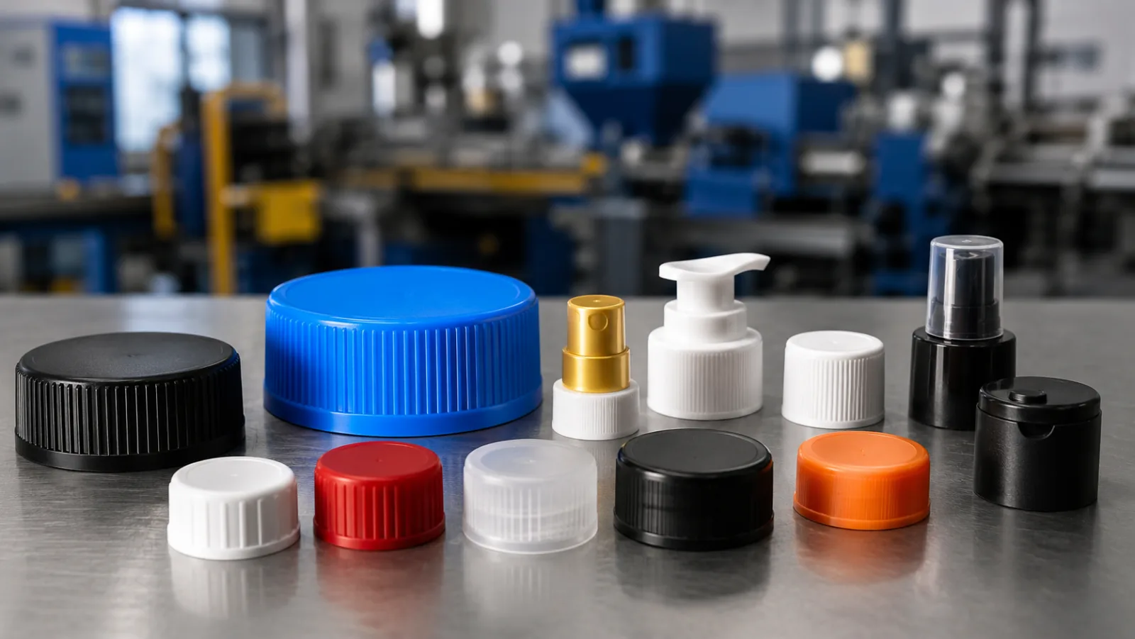 Nakrętki i kapsle plastikowe w różnych kolorach wyprodukowane metodą wtrysku – produkt MOARO